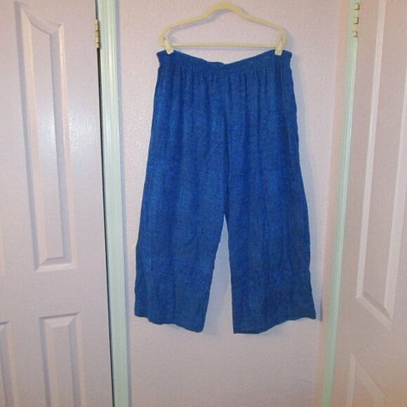NWT Susana Maya PULL ON Pants Size 3X WIDE LEG Rayon HIGH RISE Lagenlook CROP - Picture 1 of 7